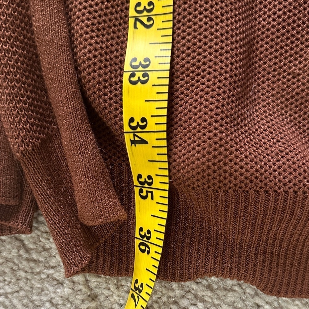 Eileen Fisher Women's Brown Rust Open Front Cardigan Casual Autumn Small Cozy - Picture 12 of 12